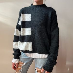 Volcom Fuzzy Black and White Sweater